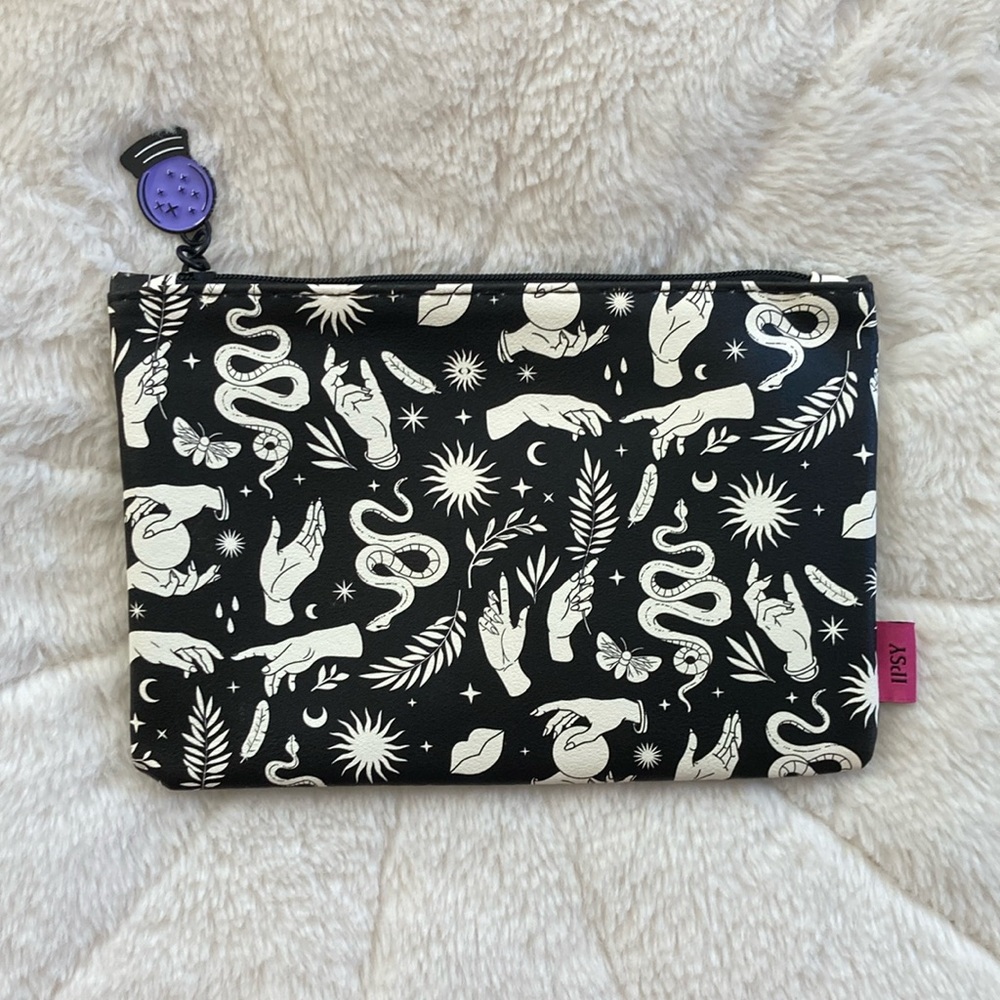 Ipsy Black and White mystical themed makeup bag
